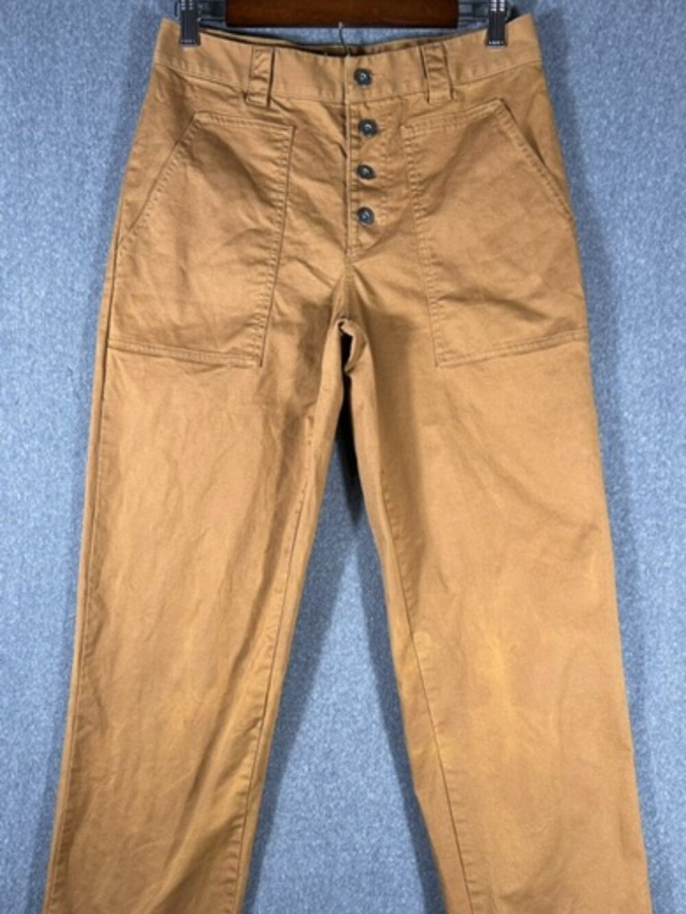 Columbia Holly Hideaway Pants Womens Sz 8 Reg Camel Brown Button Fly High Rise